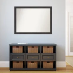 42" X 31" Non-Beveled Rustic Plank Espresso Narrow Wall Mirror - Amanti Art -Umbra Home Decor Shop GUEST 2b76ad36 1e53 448b 97da da733d7de804