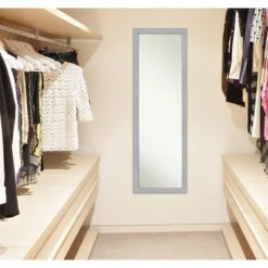 17" X 51" Vista Brushed Framed On The Door Mirror Nickel - Amanti Art -Umbra Home Decor Shop GUEST 2b895273 7264 4881 80b1 c32e033fad6c