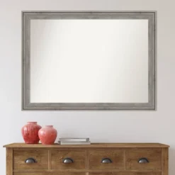 43" X 32" Non-Beveled Regis Barn Wood Gray Wood Wall Mirror - Amanti Art -Umbra Home Decor Shop GUEST 2bb7732c 0740 4225 90ef 8734a6ee80cf