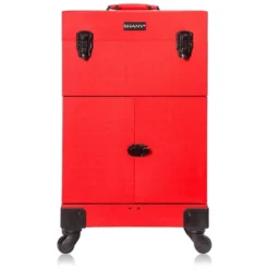 SHANY Large Travel Makeup Case With Mirror - RED