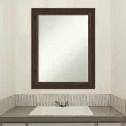 23" X 29" Non-Beveled Lara Wood Bathroom Wall Mirror Bronze - Amanti Art -Umbra Home Decor Shop GUEST 2bfb9346 dfe1 487a b6e0 10c29c51085b