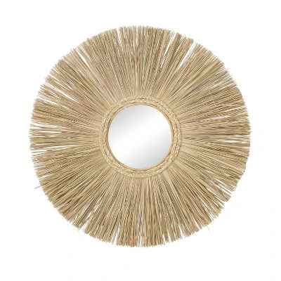 Wood Starburst Wall Mirror Brown - Olivia & May 1 Wood Starburst Wall Mirror Brown - Olivia & May