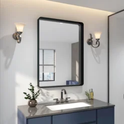 Organnice Aluminum Frame Bathroom Vanity Mirror With Clear Glass