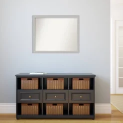 31" X 25" Non-Beveled Low Luster Silver Wood Wall Mirror - Amanti Art -Umbra Home Decor Shop GUEST 2c62c779 9232 48dc 9169 39f0ee1a7dfb