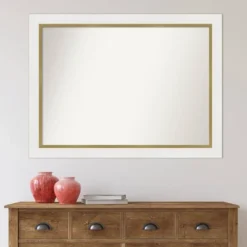 43" X 32" Non-Beveled Eva Bathroom Wall Mirror White - Amanti Art: Modern Rectangle, Wall Mount, Includes Hardware -Umbra Home Decor Shop GUEST 2c73d312 5f88 4004 aa2c 1a1f9009f22e
