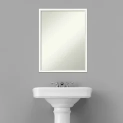19" X 25" Non-Beveled Lucie Wood Bathroom Wall Mirror White - Amanti Art -Umbra Home Decor Shop GUEST 2d84ff5b 5c46 418e 9ee7 27bd25da8653