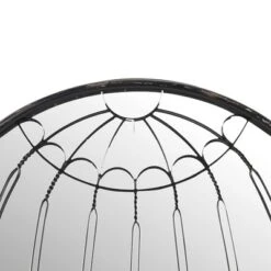 Arched Mirror With Iron Cage Design Wall Mirror - Storied Home