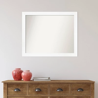 31" X 25" Non-Beveled Cabinet Narrow Bathroom Wall Mirror White - Amanti Art 5 31" X 25" Non-Beveled Cabinet Narrow Bathroom Wall Mirror White - Amanti Art - Image 5