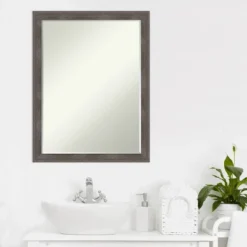 Amanti Art Pinstripe Lead Grey Petite Bevel Wood Bathroom Wall Mirror 26.5 X 20.5 In. -Umbra Home Decor Shop GUEST 2e0fc057 3339 4cd1 984c 420f6e271b36