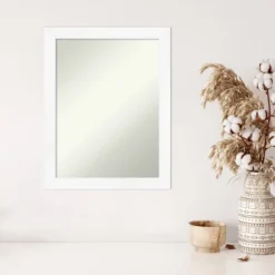 21" X 27" Non-Beveled Cabinet White Narrow Wall Mirror - Amanti Art -Umbra Home Decor Shop GUEST 2e491eb3 4134 41fa b10e 77a727093ee5