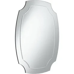 Noble Park Pajaro Cut Corner Oval Vanity Wall Mirror Modern Beveled Edge Mirrored Frame 27 1/2" Wide For Bathroom Bedroom Living Room Office House -Umbra Home Decor Shop GUEST 2e64614e b9b8 4e3e 9777 35c056314ca2