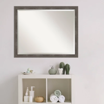 30" X 24" Pinstripe Lead Framed Bathroom Vanity Wall Mirror Gray - Amanti Art 3 30" X 24" Pinstripe Lead Framed Bathroom Vanity Wall Mirror Gray - Amanti Art - Image 3