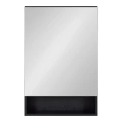 20" X 30" Vin Decorative Wall Mirror With Shelves Black - Kate & Laurel All Things Decor