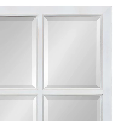 18" X 42" Hogan Windowpane Wall Mirror White - Kate & Laurel All Things Decor 2 18" X 42" Hogan Windowpane Wall Mirror White - Kate & Laurel All Things Decor - Image 2