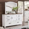 2pc Willow Rustic Dresser And Mirror Set Distressed White/Walnut - HOMES: Inside + Out