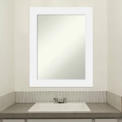 23" X 29" Non-Beveled Corvino Wood Bathroom Wall Mirror White - Amanti Art -Umbra Home Decor Shop GUEST 300d45c7 ea84 4614 a16e 7e30c83b0644
