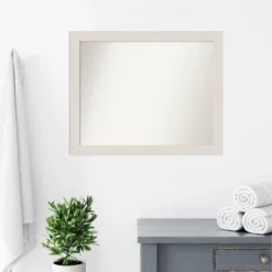 32" X 26" Non-Beveled Rustic Plank White Narrow Bathroom Wall Mirror - Amanti Art 15 32" X 26" Non-Beveled Rustic Plank White Narrow Bathroom Wall Mirror - Amanti Art -Umbra Home Decor Shop GUEST 308cd51c bc33 4926 8dae 34fcde5a9bbb