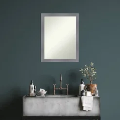 21"x27" Non-Beveled Edwin Wood Bathroom Wall Mirror Gray - Amanti Art -Umbra Home Decor Shop GUEST 3099d6ec f274 43b6 a0e9 2e0043797b66
