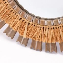 LuxenHome 24" Round Boho Style Raffia Accent Wall Mirror Wall Decor Home Decor -Umbra Home Decor Shop GUEST 30b02eb4 f1f0 44a8 a71e 8bfb1ff967af