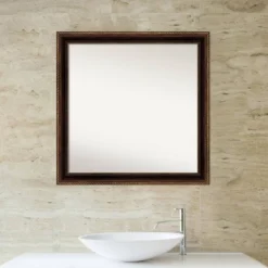 30" X 30" Non-Beveled Corded Bathroom Wall Mirror Bronze - Amanti Art -Umbra Home Decor Shop GUEST 30c72f05 1d80 497c 866e 7ed77c7b549b