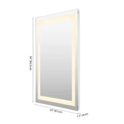 Remy Rectangular Frameless Anti-Fog Aluminum Front-lit Tri-color LED Bathroom Vanity Mirror With Smart Touch Control - JONATHAN Y -Umbra Home Decor Shop GUEST 30dd7975 f036 4750 803c 7f146756fbae