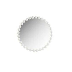 27" Marlowe Beaded Round Wall Mirror White - Madison Park