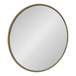 24" X 24" Gwendolyn Round Beaded Accent Wall Mirror Gold - Kate And Laurel