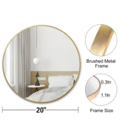 Serio Circle Brushed Aluminum Frame Large Circle Gold Round Wall Mirror -The Pop Home -Umbra Home Decor Shop GUEST 320b6913 4337 4447 8a95 70edb70e3b45