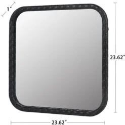 Sofie 23.62"x23.62" Decorative Wall Mirrors With Square Woven Grain And MDF Framed Mirror-The Pop Home -Umbra Home Decor Shop GUEST 32273bbb 56a4 42a0 ab46 8f6c726307c1