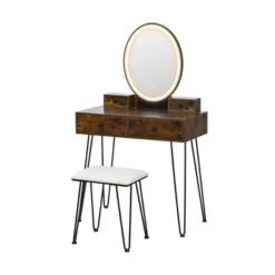 Costway Industrial Vanity Makeup Dressing Table Padded Stool Set 3-Color Lighted Mirror -Umbra Home Decor Shop GUEST 322ebee2 a705 4c9c 88da f5f8b0d5acb9