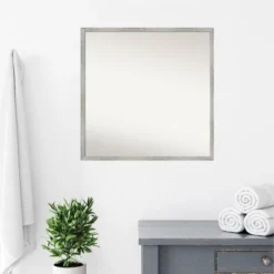 27" X 27" Non-Beveled Shiplap White Narrow Wood Bathroom Wall Mirror - Amanti Art -Umbra Home Decor Shop GUEST 32ddea3e f5f3 4195 9d51 c0bac1365320