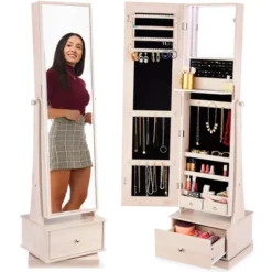 Best Choice Products 360 Swivel Standing Mirrored Jewelry Cabinet, LED-Lit Makeup Organizer W/ Mirror -Umbra Home Decor Shop GUEST 33c70db6 5c1c 40eb abb4 5f5020a5d93a
