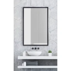 24" X 36" Evans Rectangle Wall Mirror Black - Kate & Laurel All Things Decor -Umbra Home Decor Shop GUEST 34871abe ca40 4c92 8e5a 8256e1fc90b7