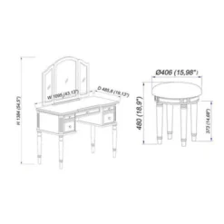 Zelda Vanity Mirror & Bench Warm Cherry - Powell Company -Umbra Home Decor Shop GUEST 34e32ec8 acfb 4eed 9f5a d1eebf3ec58d