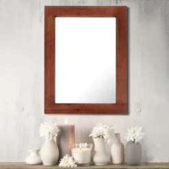 Rectangle Worn Wood Decorative Wall Mirror Stratford Maroon - Stonebriar Collection -Umbra Home Decor Shop GUEST 3581fab4 975a 4742 8a6d 011c196cfe20