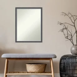 20" X 26" Non-Beveled Eva Thin Bathroom Wall Mirror Black - Amanti Art -Umbra Home Decor Shop GUEST 35e3ae16 3ae4 4c03 8df1 45900f209e44