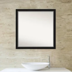 29" X 29" Non-Beveled Eva Narrow Bathroom Wall Mirror Black - Amanti Art -Umbra Home Decor Shop GUEST 3670f464 f28f 477d a288 30dc13c65b40