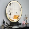 Costway Hollywood Vanity Lighted Makeup Mirror Remote Control 4 Color Dimming Black/Gold/White