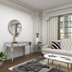 Glam Mirror And Wood Console Table Desk Silver - Olivia & May 34 Glam Mirror And Wood Console Table Desk Silver - Olivia & May -Umbra Home Decor Shop GUEST 37990183 55e9 434a 8859 f468ce28caa4