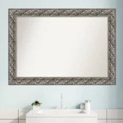 42" X 30" Non-Beveled Silver Luxor Wood Bathroom Wall Mirror - Amanti Art -Umbra Home Decor Shop GUEST 37ae4b9c c820 4da7 b82f 13a3d47cf92b