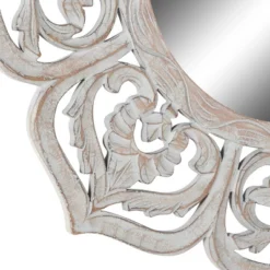 Farmhouse Wood Floral Carved Wall Mirror With Cutout Design White - Olivia & May -Umbra Home Decor Shop GUEST 37ea3d90 4073 4617 b534 a3c086a8cae7