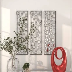 Metal Geometric Wall Decor With Round Mirror Accents Set Of 3 Black - Olivia & May -Umbra Home Decor Shop GUEST 38232060 dcfe 4f4a 91de 654a278a9be2