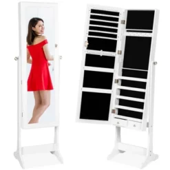Best Choice Products 6-Tier Standing Mirror Lockable Storage Organizer Cabinet Armoire W/ Velvet Interior -Umbra Home Decor Shop GUEST 3847c497 3606 4995 9129 4709b6822828