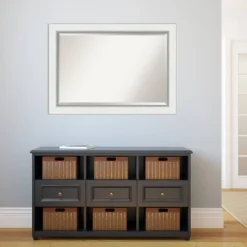 42" X 30" Eva White Framed Wall Mirror Silver - Amanti Art -Umbra Home Decor Shop GUEST 38540e4a e62f 4b9b 80d3 9006923608cf