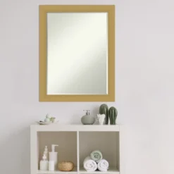 Amanti Art Grace Brushed Gold Petite Bevel Bathroom Wall Mirror 27.5 X 21.5 In. -Umbra Home Decor Shop GUEST 3891688c fc87 4b80 ac35 05b84696bfb7