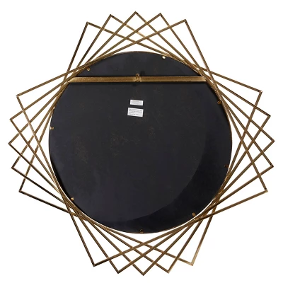 Metal Geometric Wall Mirror - Olivia & May 3 Metal Geometric Wall Mirror - Olivia & May - Image 3