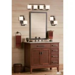 Possini Euro Design Modern Wall Light Bronze 15 1/2" Square Glass Sconce Fixture For Bathroom Side Of Mirror Hallway -Umbra Home Decor Shop GUEST 391e4fc1 489c 4ad9 9008 1c07dd340549