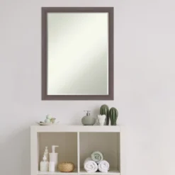 Amanti Art Urban Pewter Petite Bevel Bathroom Wall Mirror 26.5 X 20.5 In. -Umbra Home Decor Shop GUEST 392b7454 8f2f 469b 97ea 9095e72c5602