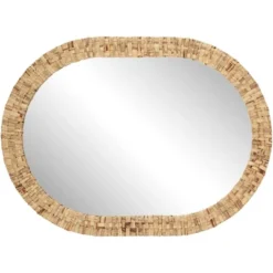 Noble Park Tioga Oval Vanity Wall Mirror Modern Natural Woven Rattan Frame 26 1/2" Wide For Bathroom Bedroom Living Room House Office Home Entryway -Umbra Home Decor Shop GUEST 3942e8f4 9736 48f3 a0d8 3ff8e9ad4c9d