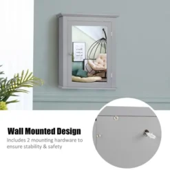 Costway Bathroom Mirror Cabinet Wall Mounted Adjustable Shelf Medicine Grey/Black -Umbra Home Decor Shop GUEST 39dfeb02 3994 4559 ab25 7cacc2516073